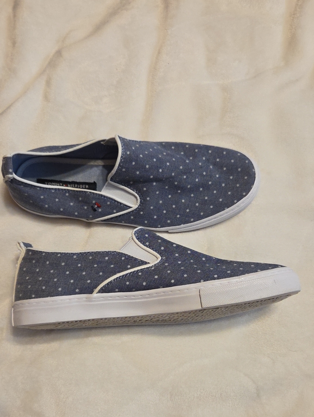 Tommy Hilfiger Navy Blue Polka Dot Slip-On Sneakers